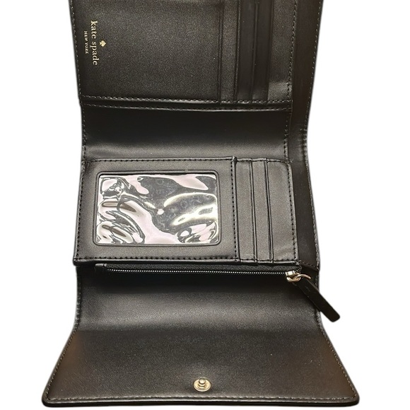 Kate Spade Black Leather Compact Bifold Wallet - Picture 5 of 7